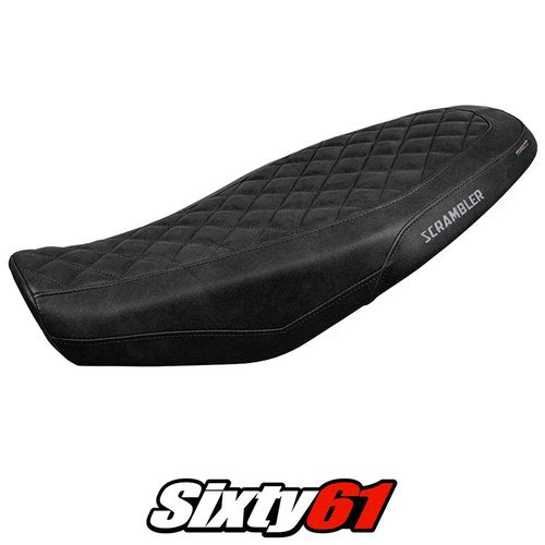 Ducati Scrambler 800 2025 Seat Cover Tappezzeria Comfort Black Leather Diamond