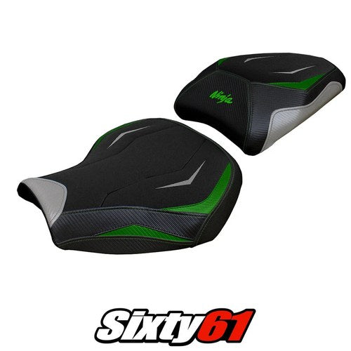Kawasaki Ninja H2 1000SX 2018-2026 Seat Cover Tappezzeria Ultragrip Green Silver