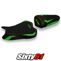 Kawasaki Ninja ZX10R 2008 2009 2010 Seat Cover Tappezzeria Ultragrip Green Black
