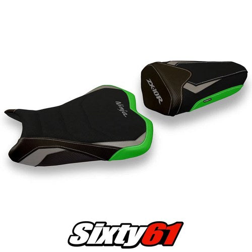 Kawasaki Ninja ZX10R 2008 2009 2010 Seat Cover Tappezzeria Ultragrip Grey Green