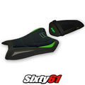 Kawasaki Ninja ZX10R 2011-2014 2015 Seat Cover Tappezzeria Ultragrip Green Grey