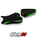 Kawasaki Ninja ZX6R 2009 2010 2011 2012 Seat Cover Tappezzeria Green Black