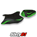 Kawasaki Z800 2013 2014 2015 2016 Seat Cover Tappezzeria Ultragrip Green Black