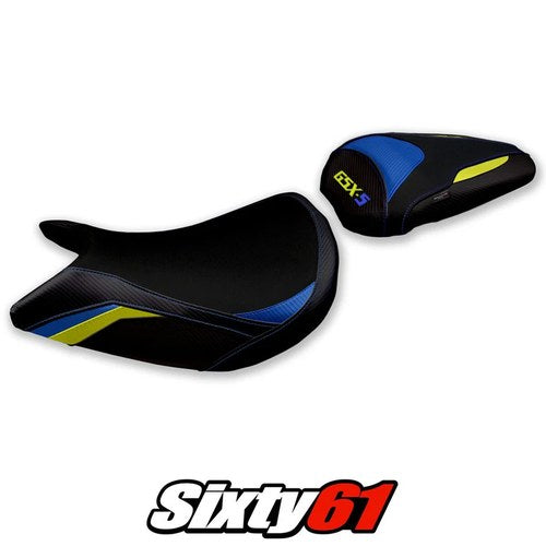 Suzuki Gsxs 1000 2015 2016 2017 2018 2019 2020 Seat Cover Tappezzeria Blue Yellw
