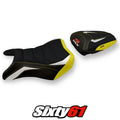 Suzuki Gsxs 750 2017-2020 2021 2022 Seat Cover Tappezzeria Ultragrip White Yellw