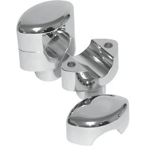 LA Choppers LA-7402-01 Chrome 1-1/2" Tall Risers for 1" Handlebars