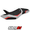 Triumph Speed Triple 2011-2014 2015 Seat Cover Tappezzeria Ultragrip Silver Red