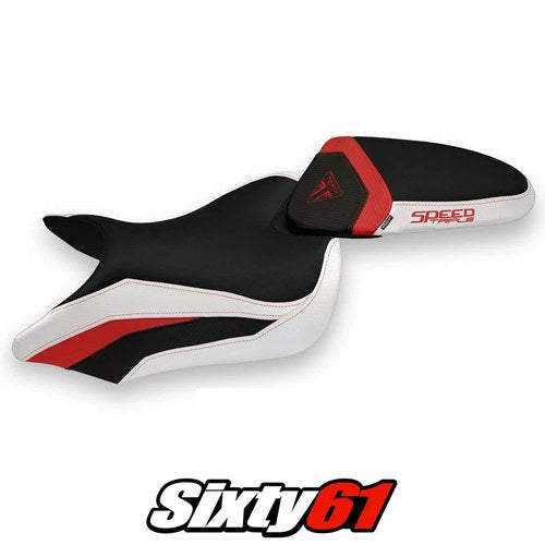 Triumph Speed Triple 2016-2020 2021 Seat Cover Tappezzeria Comfort Red White