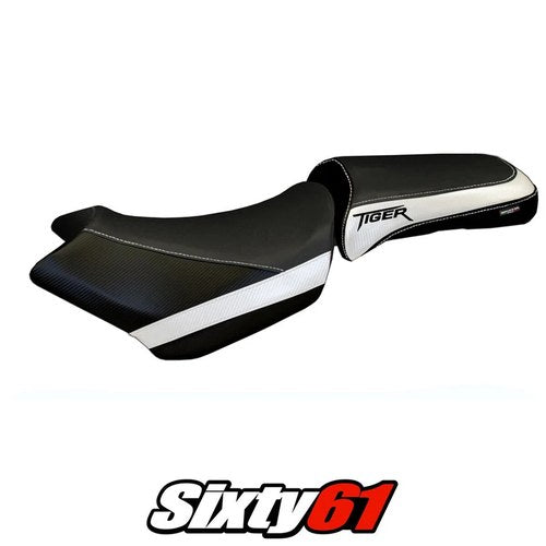 Triumph Tiger 1200 2011-2018 2019 2020 2021 Seat Cover Tappezzeria White Black