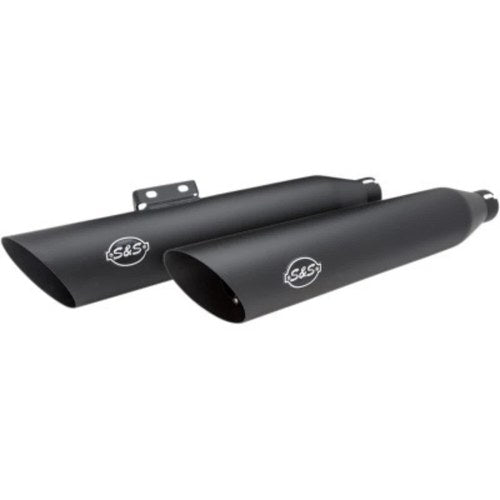 S&S Slash Cut Mufflers Black Ceramic for Harley Softail M8 18-22 *Race Use