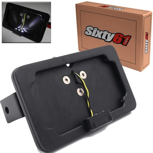 ZX14R Billet License Plate Tag Bracket Black Foot Peg Mount LED Light Kawasaki