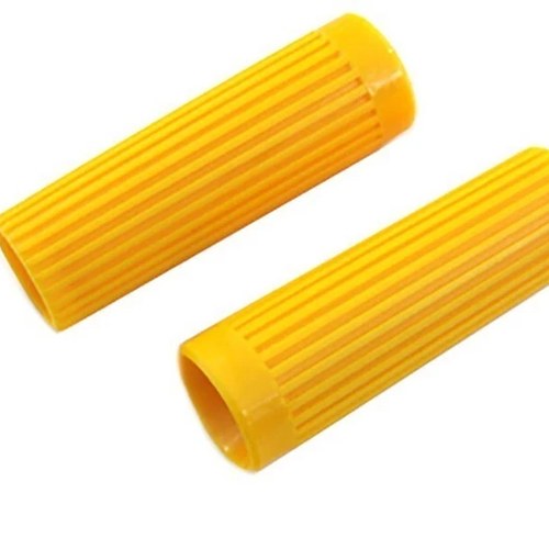 V-Twin 28-0169 Yellow Replica Rib Style Hand Grip Set