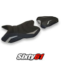 Yamaha Yzf R1 2007 2008 Seat Cover Tappezzeria Ultragrip Silver Black 07 08