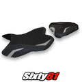 Yamaha Yzf R1 2007 2008 Seat Cover Tappezzeria Silver Black 07 08