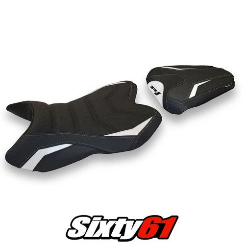 Yamaha Yzf R1 2007 2008 Seat Cover Tappezzeria Ultragrip White Black 07 08