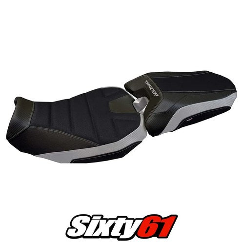 Yamaha Tracer 900 2018 2019 2020 Seat Cover Tappezzeria Ultragrip Silver Black