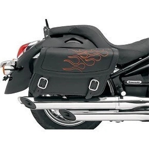 Saddlemen X021-05-0416 Orange Flame Large Highwayman Tattoo Saddlebags