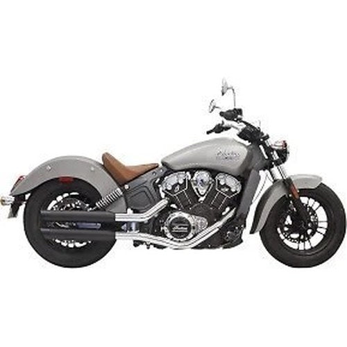 Bassani Black Slip-On Mufflers for Indian 15-21 Scout/Sixty & 18-20 Scout Bobber