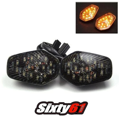 Suzuki Gsxr 750 2000-2005 LED Flush Mount Turn Signals Smoke Mirror Block Offs