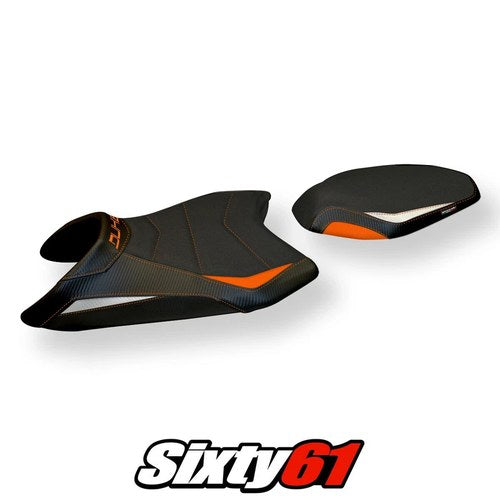 KTM 890 Duke 2023-2025 2026 Seat Cover Tappezzeria Ultragrip White Orange Black