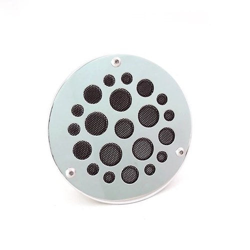 V-Twin 42-2025 Chrome & Black Mesh Derby Cover for Big Twin 70-98