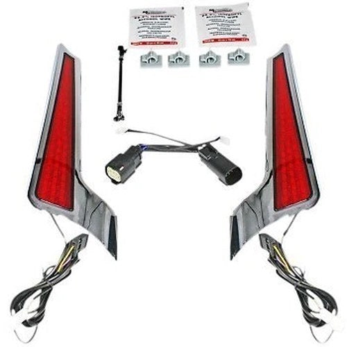 Custom Dynamics 2040-2518 Chrome Red LED Fascia Panels for 10-13 FLHX/FLTRX