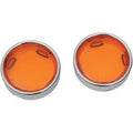 Drag Specialties 2020-0548 Chrome Amber Lens Deuce Style Deep-Dish Bezels