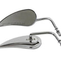 V-Twin 34-0785 Chrome Tear Drop Mirrors for Harley and Custom Chopper