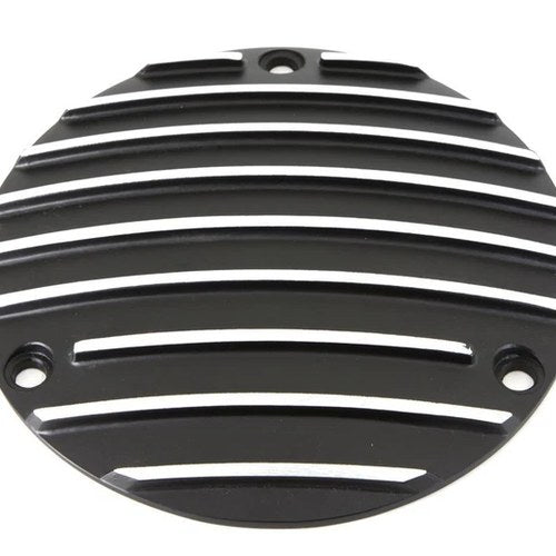 V-Twin 42-0632 Black Finned Derby Cover for 70-98 Big Twin Evo