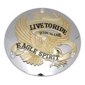 V-Twin 42-9944 Eagle Spirit Derby Cover Gold Inlay for Big Twin Evo 70-98