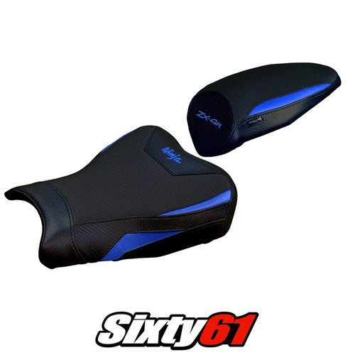 Kawasaki ZX4R 2023 2024 2025 Seat Cover Tappezzeria Blue Black