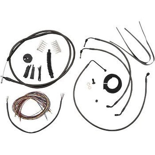 LA Choppers LA-8052KT2-16M BLack Midnight Braided Handlebar Cable/Brake Line Kit