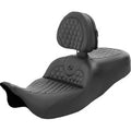 Saddlemen 808-07B-189BR Roadsofa Seat w/ Backrest Honeycomb Stitch 08-23 Touring