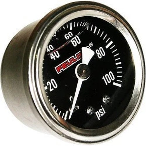 Feuling 9043 Black 1.5" Oil Pressure Gauge — Back Port for Harley