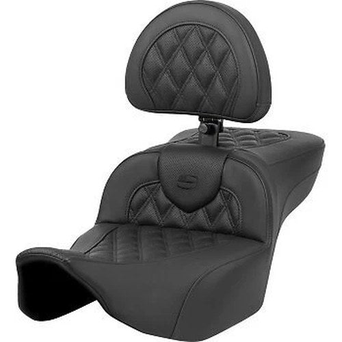 Saddlemen Roadsofa Extended Reach Seat w/ Backrest Lattice Stitch for 23-24