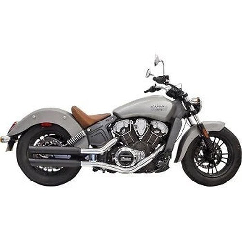 Bassani Black 3" Slip-On Mufflers for Indian Scout 15-21