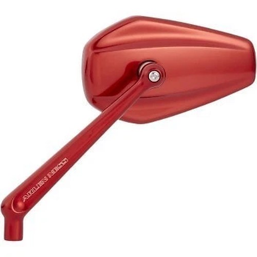 Arlen Ness 13-152 Mini Stocker Mirror - Red - Left Side Only Sold Each