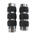 V-Twin 28-0298 Chrome Branded Rubber Hand Grips for Harley Electronic Tbw