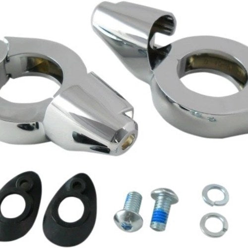 Drag Specialties 2020-1267 Chrome 39mm Front Turn Signal Relocation Kit