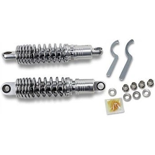 Chrome 11" Premium Ride-Height Adjustable Shocks for Harley Sportster 86-03