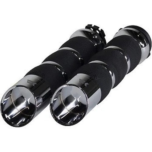 Khrome Werks 500270 Chrome Air Cushion Edge Grips for Harley Cable Op Throttle