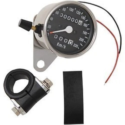 Drag Specialties 2210-0331 2.4" Mini Mechanical Metric Speedometer