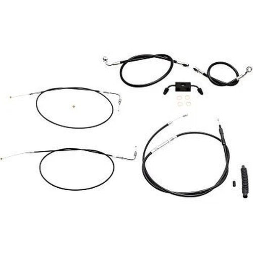 LA Choppers LA-8321KT-13B Black Vinyl Braided Handlebar Cable/Brake Line Kit