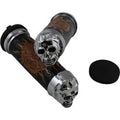 Drag Specialties DS-243255 Chrome Skull Hand Grips Plain Eyes - Harley Cable Op