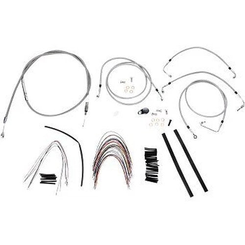 Burly Brand B30-1094 Complete Stainless Braided Handlebar Cable/Brake Line Kit