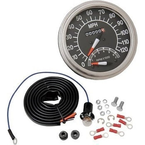 Drag Specialties DS-243870 Black 5" FL-Style 2:1 Speedometer for 68-84