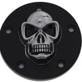 Points Ignition Timer Cover Chrome & Black 3D Skull for All Harley Twin Cam