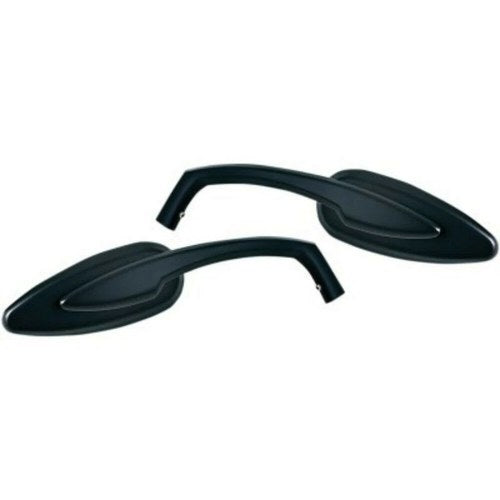 Kuryakyn 1708 Satin Black Teardrop Convex Pair of Mirrors for all Harley 65-23