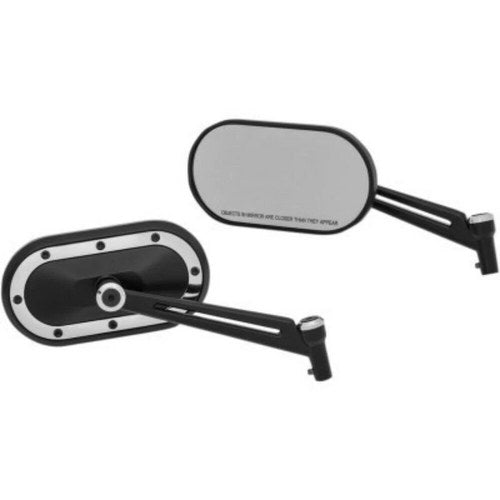 Kuryakyn 1766 Black & Chrome Heavy Industry Mirrors for all Harley Models 65-23