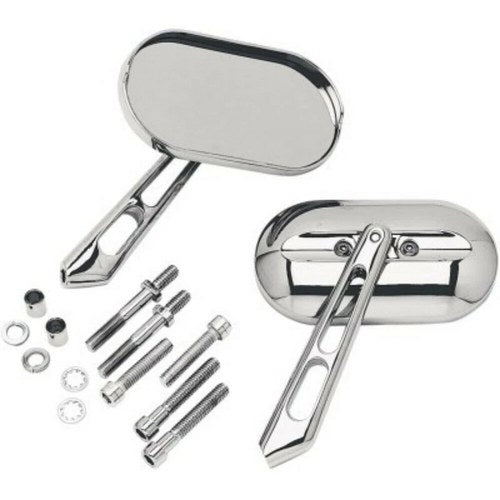 Kuryakyn 1428 Chrome Magnum Small Flat Glass Mirrors for all Harley Models 65-23
